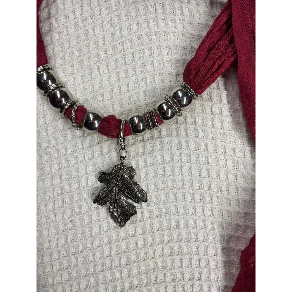 Boho Women Unbranded Jewelry Necklace Scarf OS Burgundy